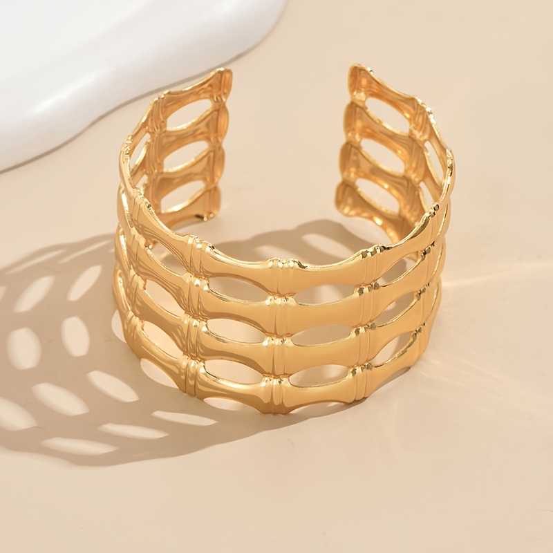 Exaggerated Openwork Statement Bangle for Women